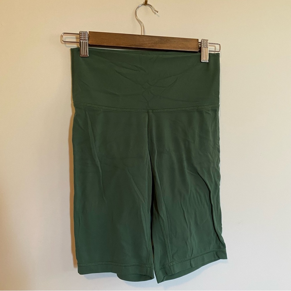 TNA 9 inch green bike shorts